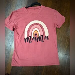 Mama pink rainbow t shirt size M